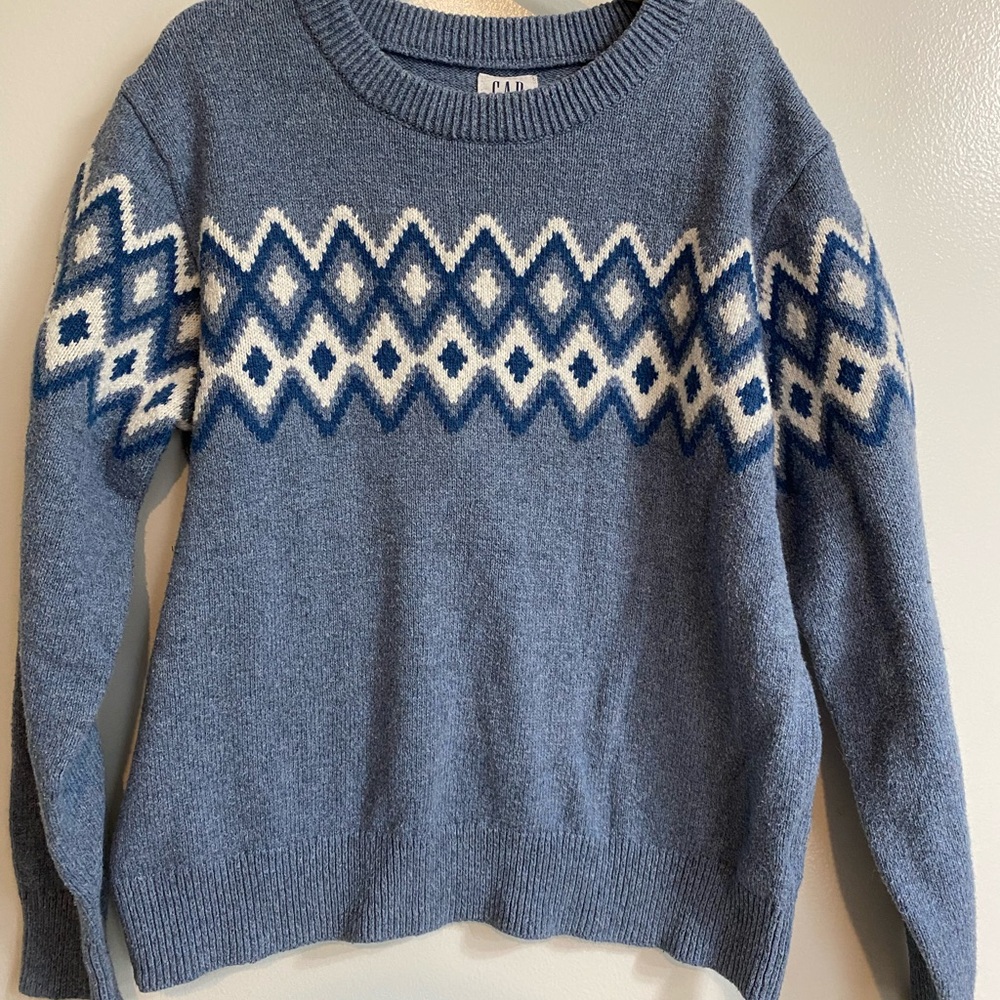 GAP Blue and White Patterned Kids Sweater